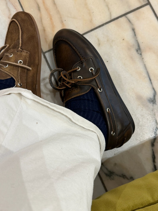 Posa Boat Loafer Brushed Leather Coffee