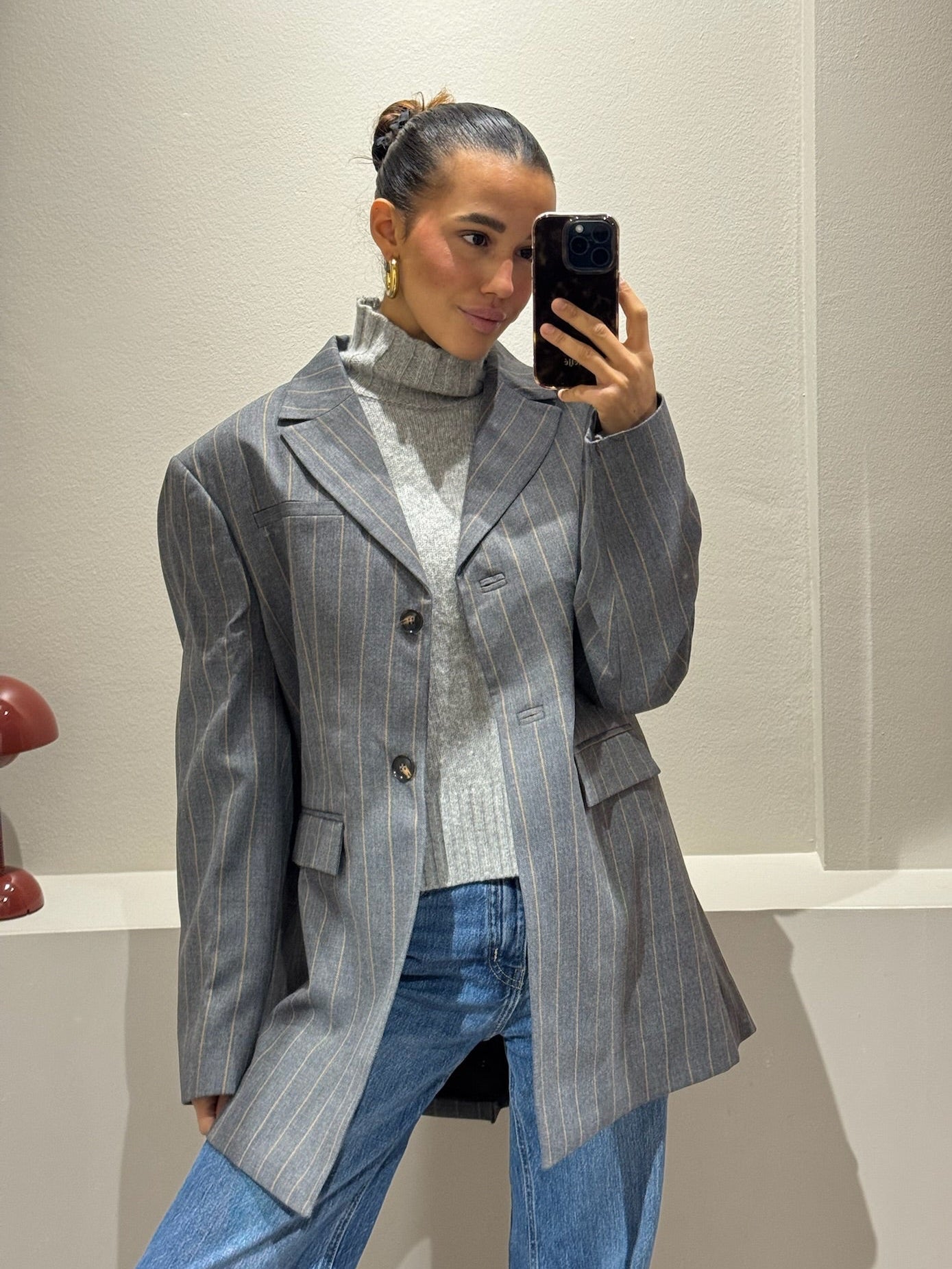 GANNI Wool Stripe Blazer