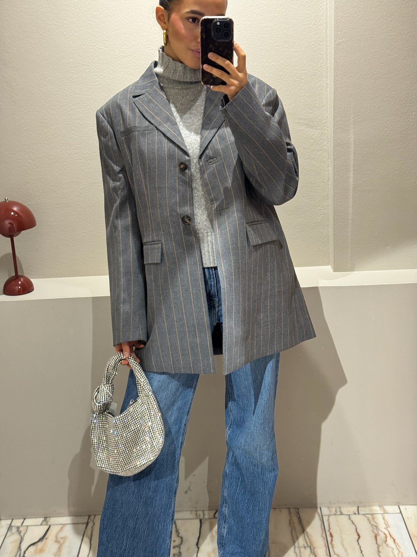 GANNI Wool Stripe Blazer