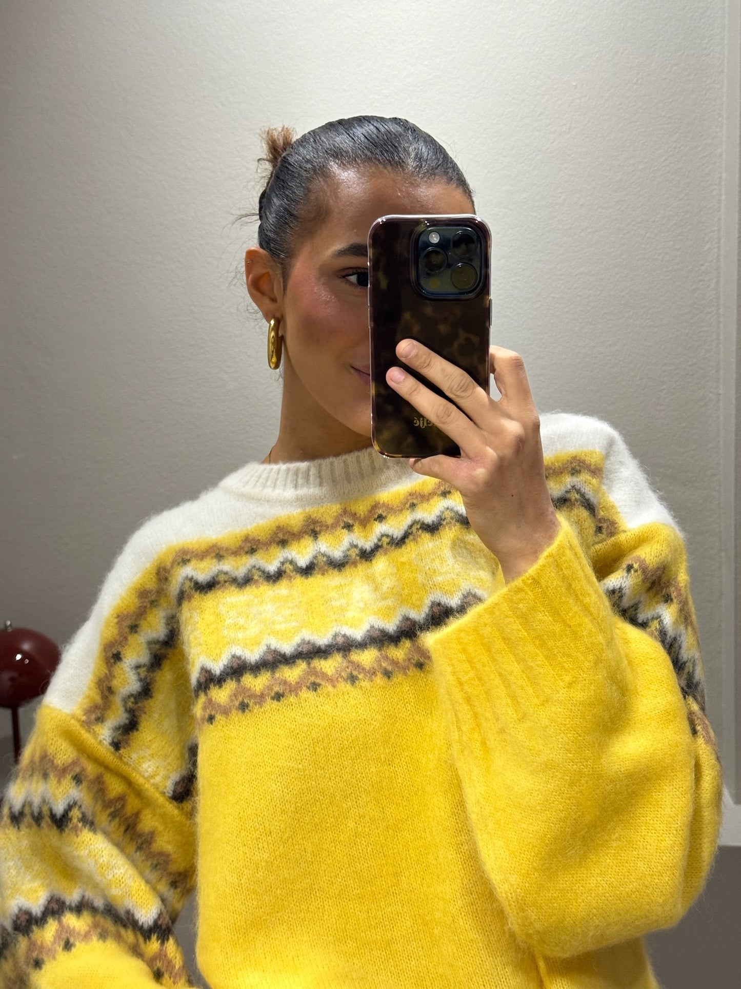 GANNI Brushed Alpaca Intarsia Sweater