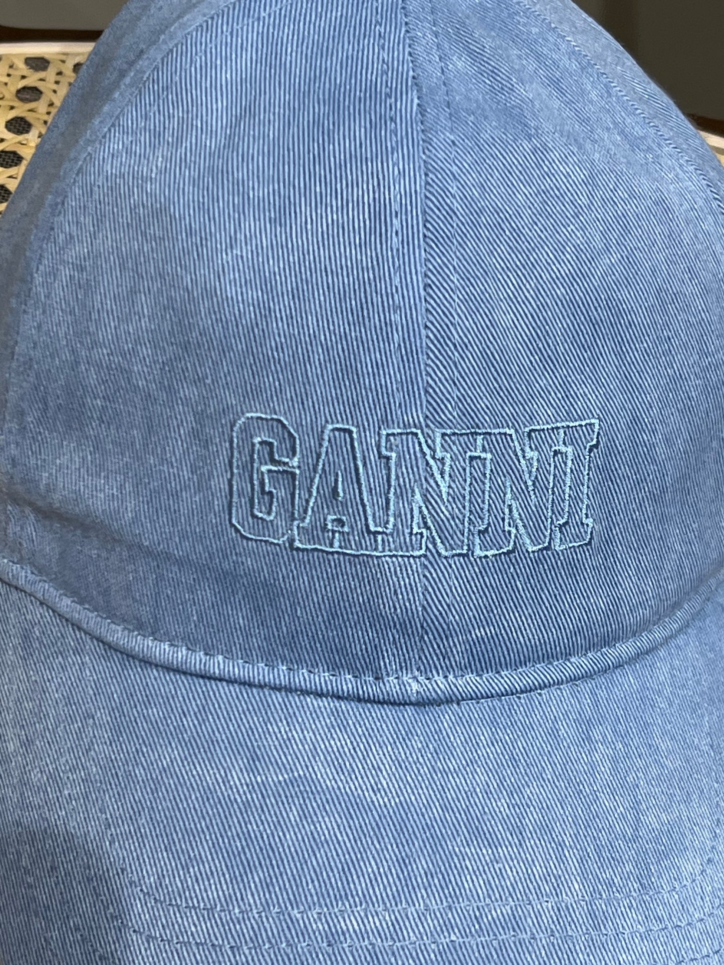 GANNI Light Blue Denim Cap