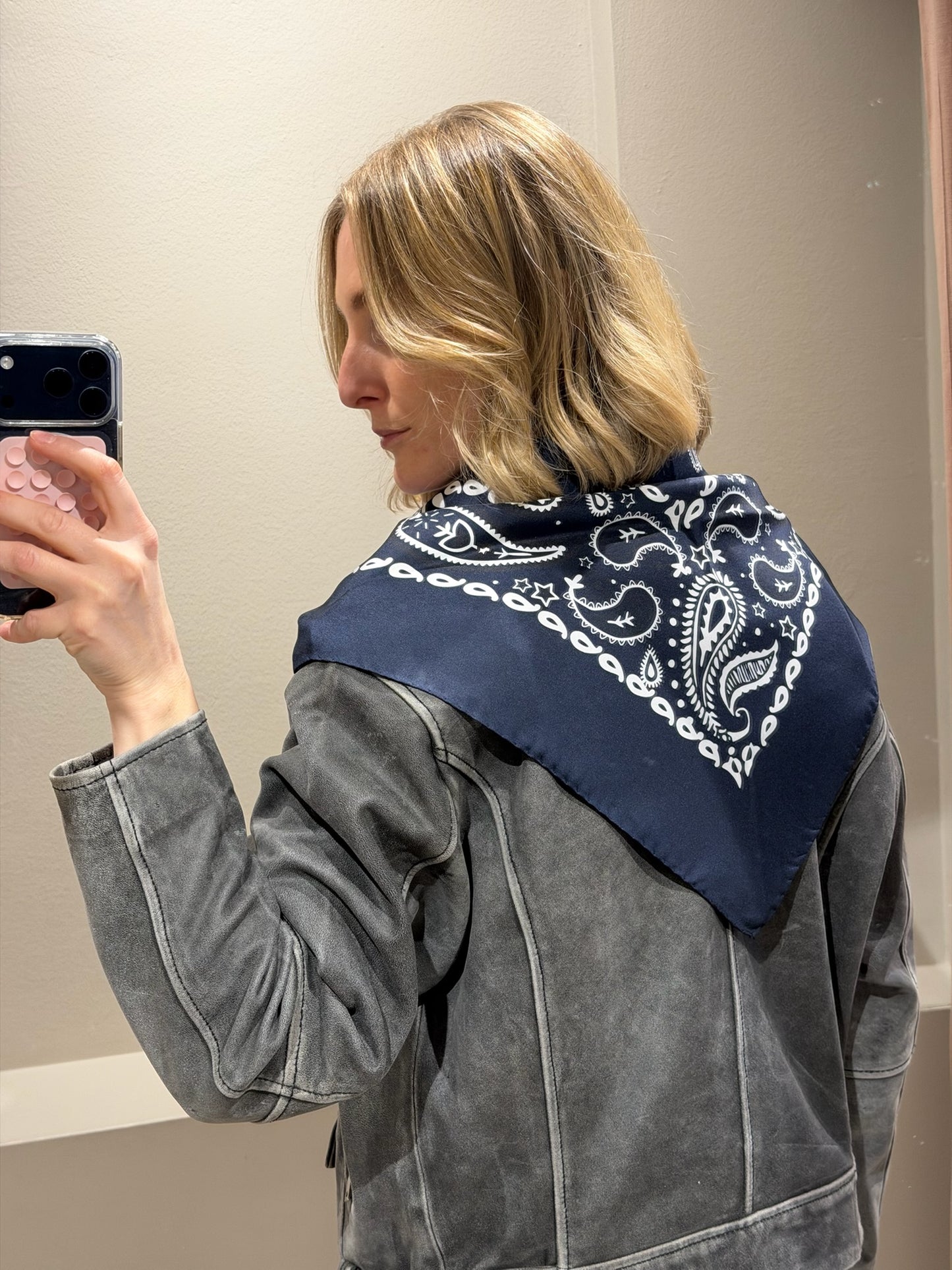 G-Paisley Scarf Silk Navy