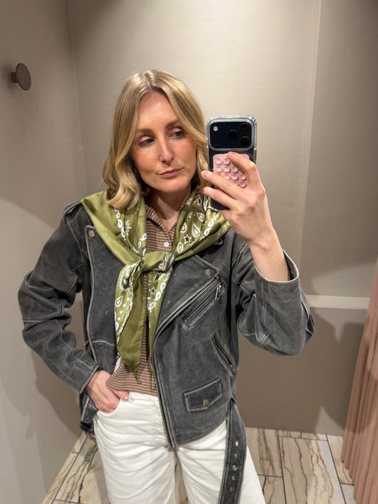 G-Paisley Scarf Silk Army