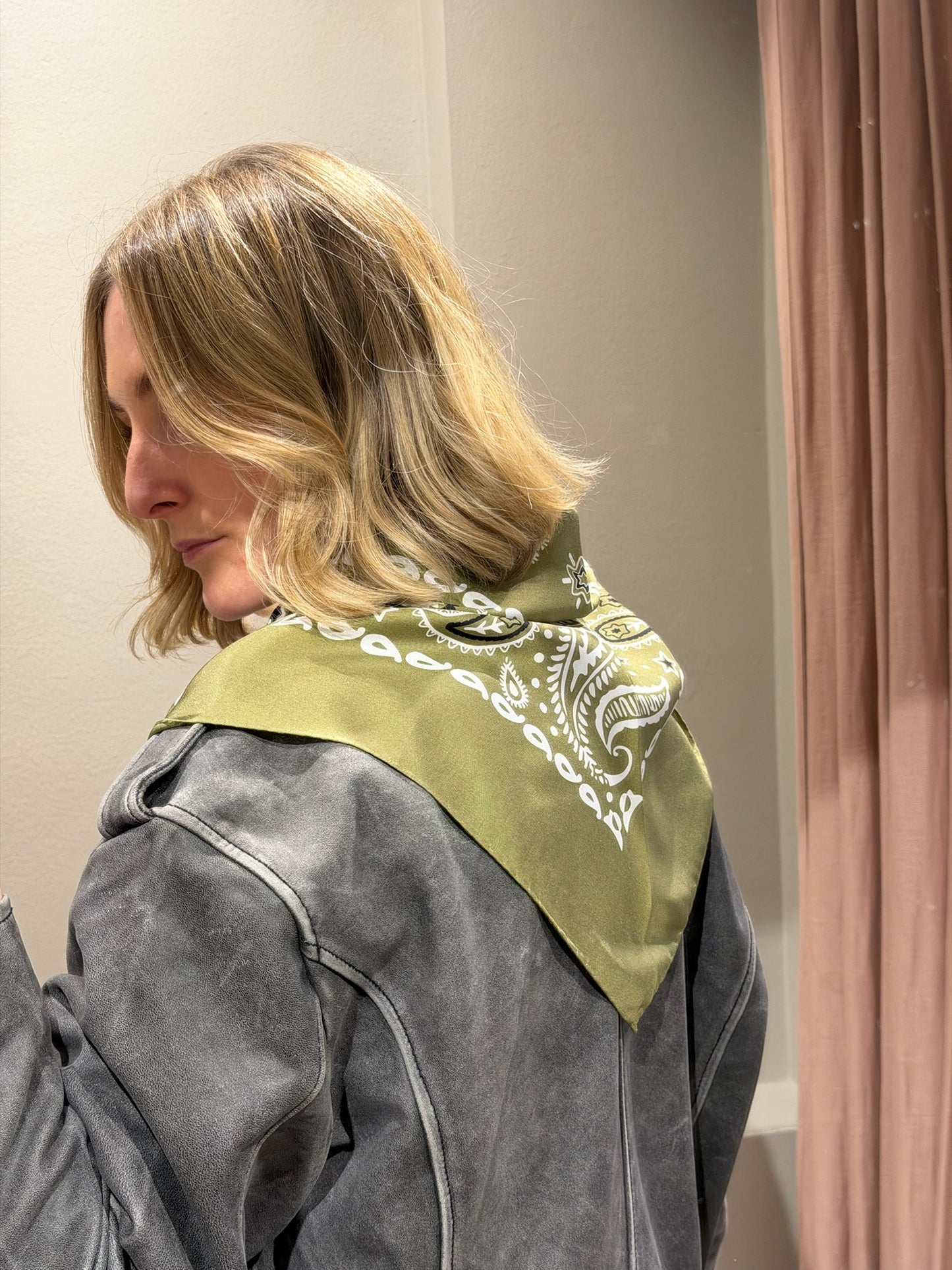 G-Paisley Scarf Silk Army