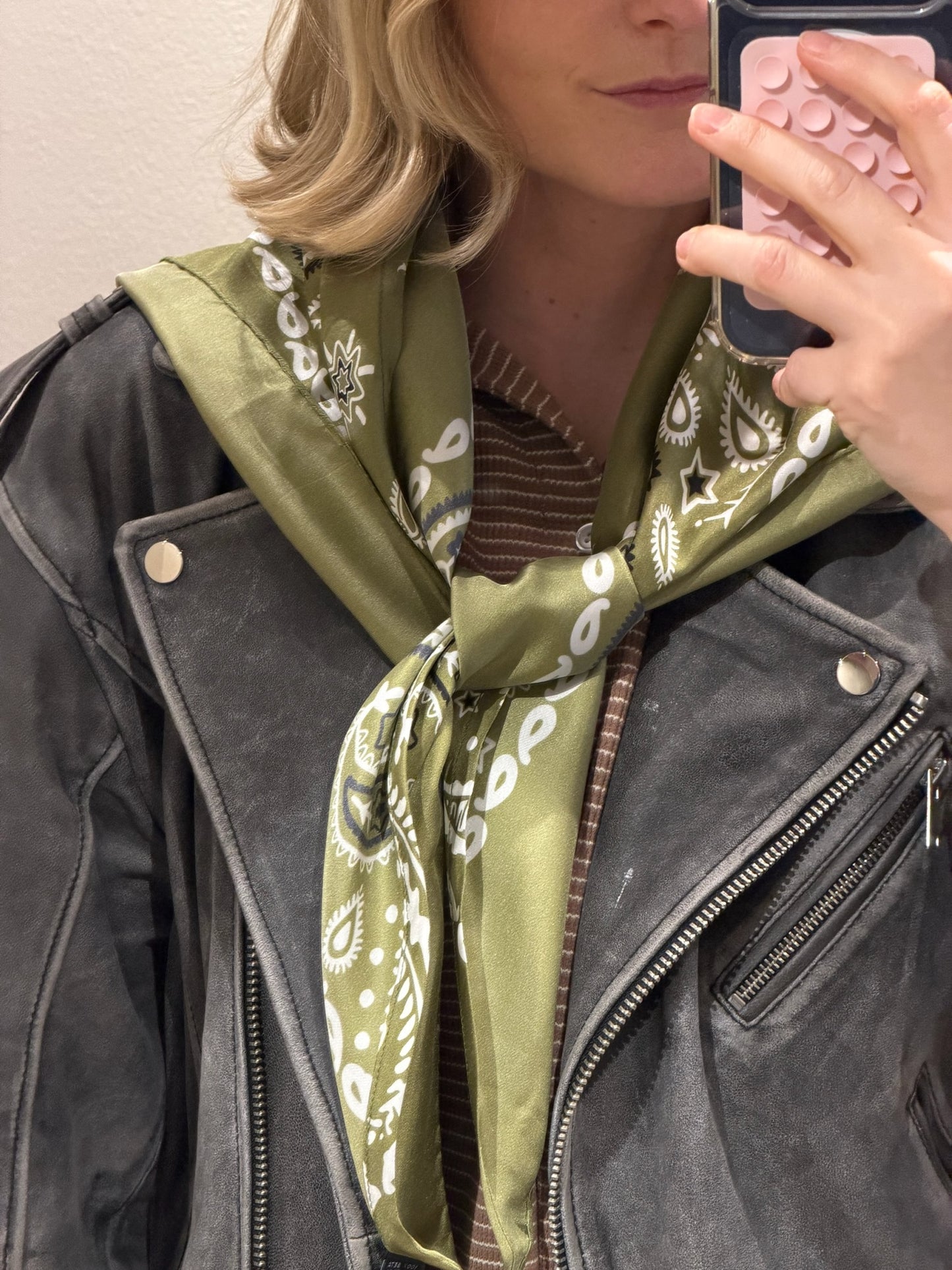 G-Paisley Scarf Silk Army