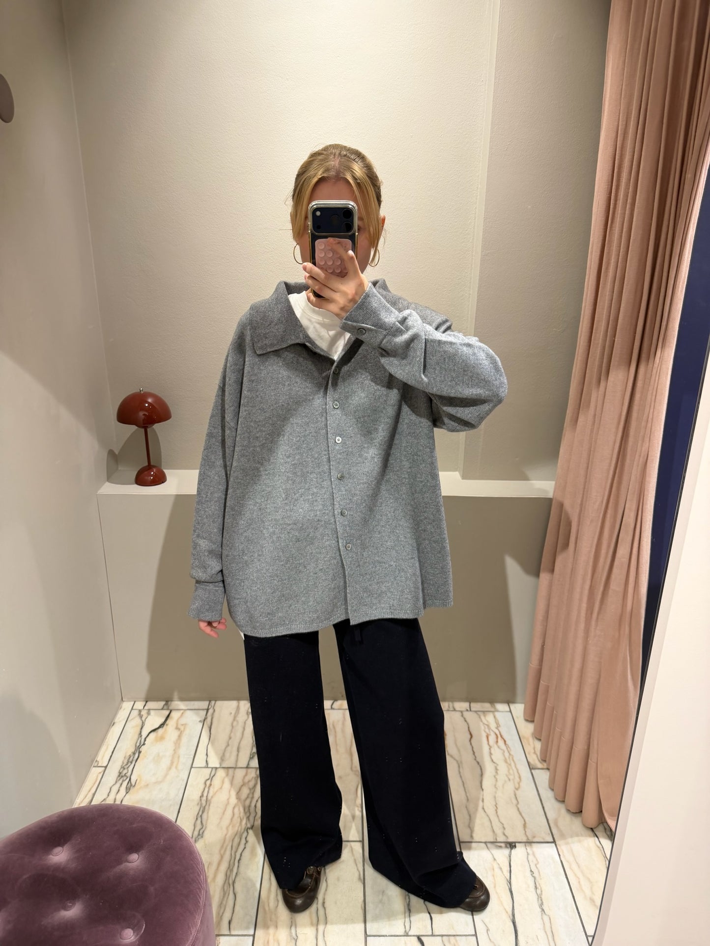 Strickshirt Grau