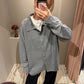 Strickshirt Grau