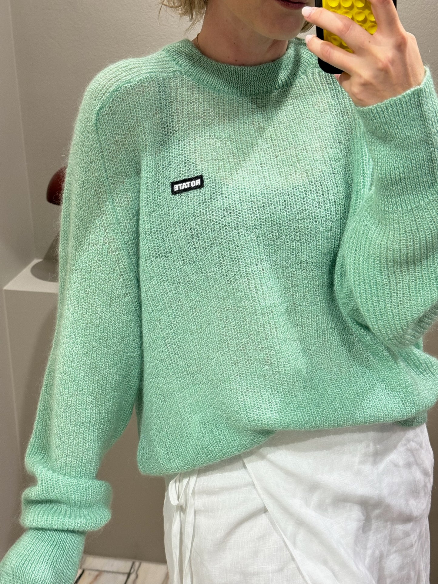 Rotate Light Knit Logo Sweater