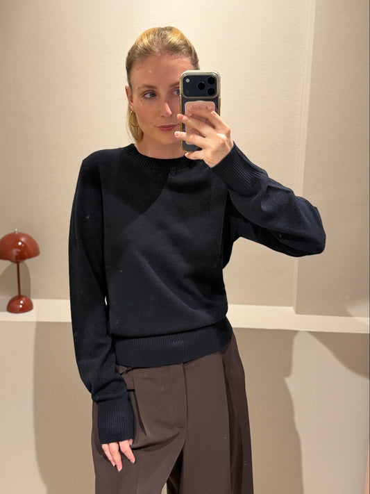 Strick-Crewneck Navy