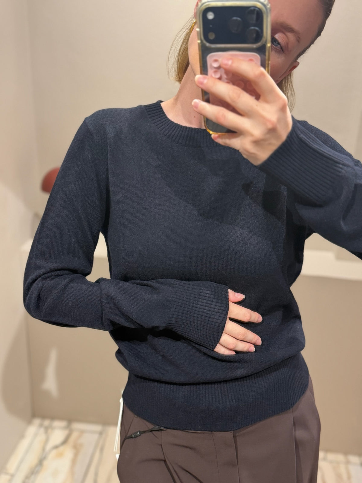 Strick-Crewneck Navy