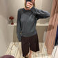 Strick-Crewneck Grau