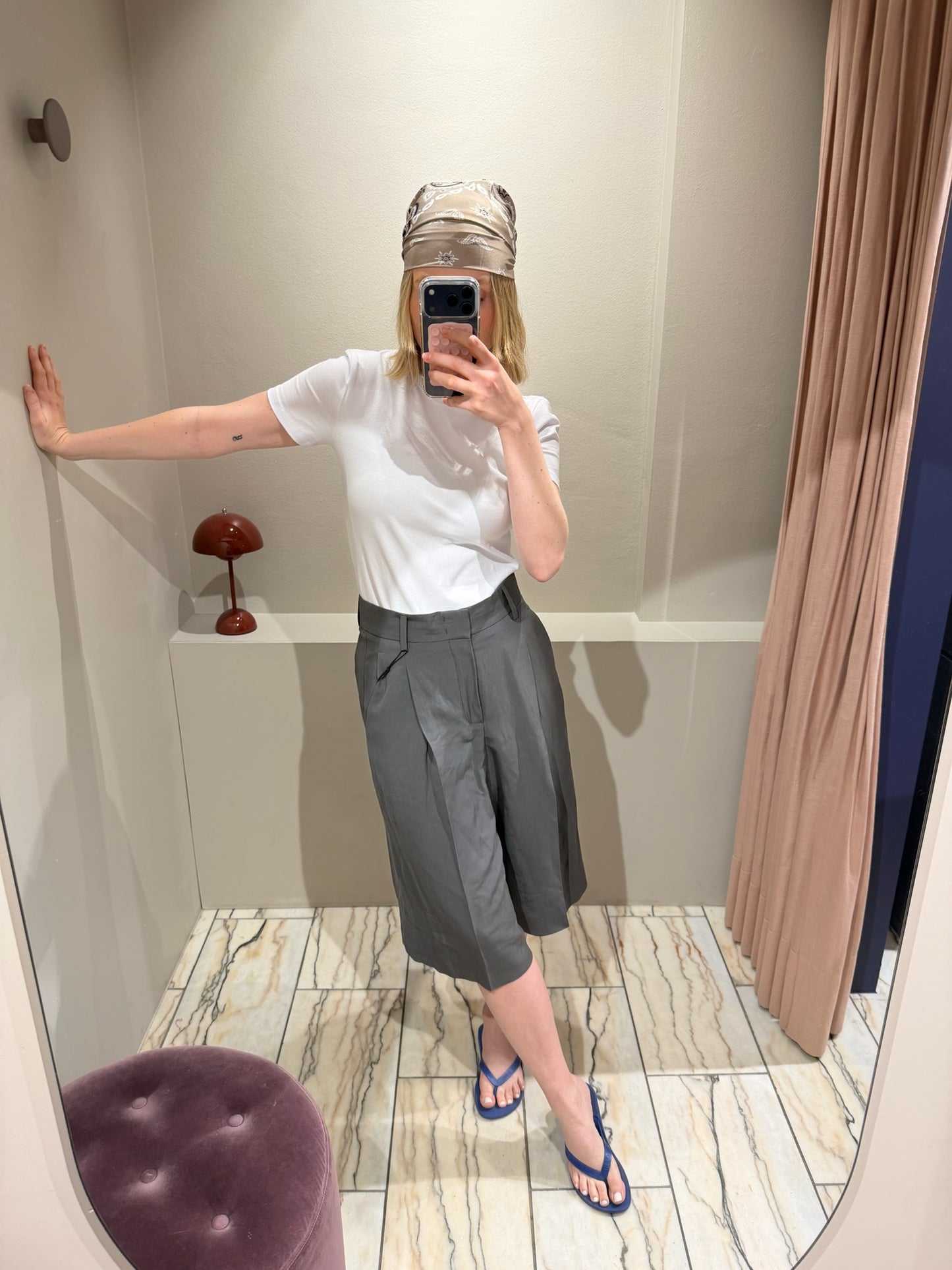 ROSSI Devin Shorts Business Linen Grau