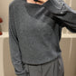 Strick-Crewneck Grau
