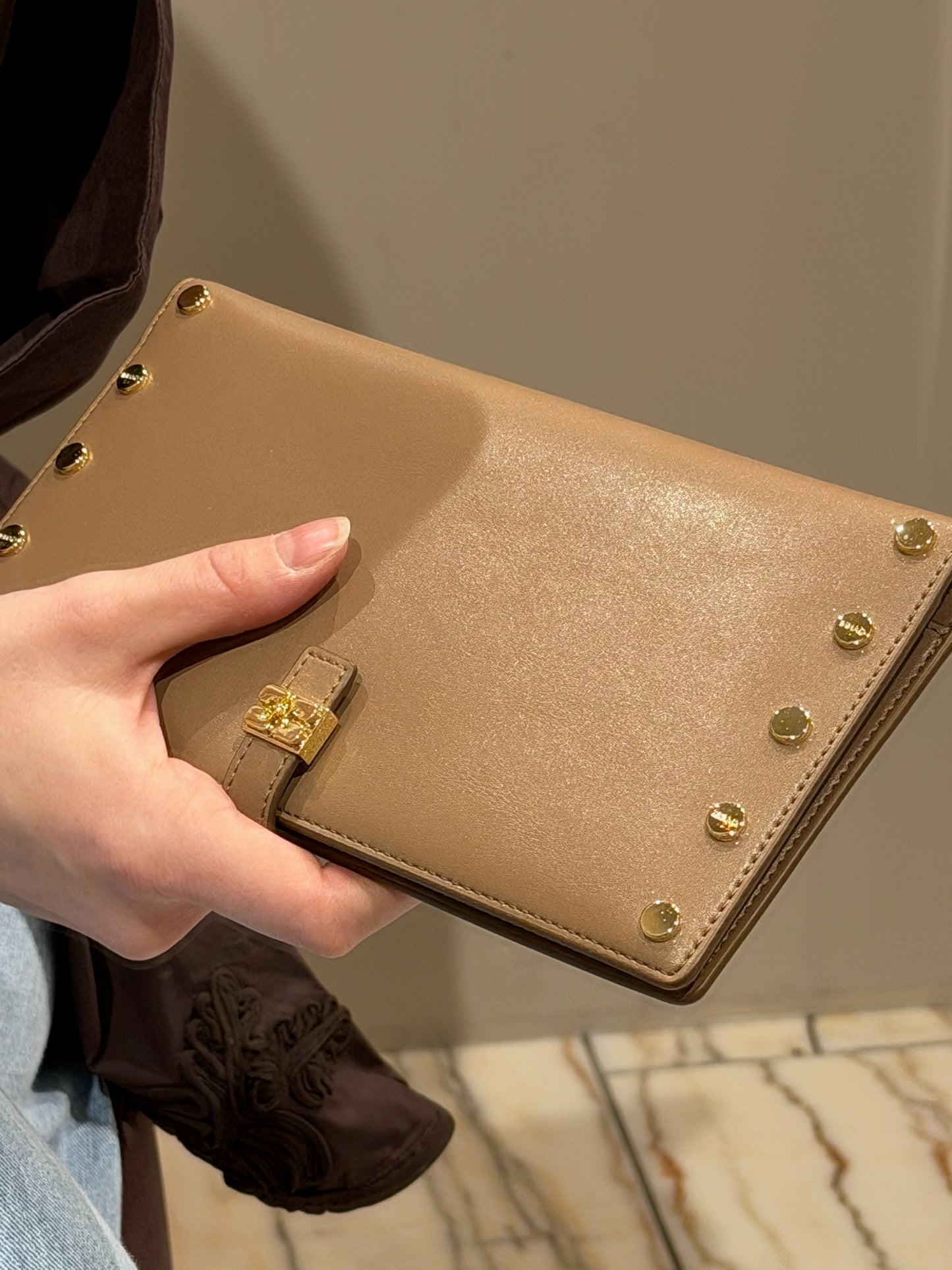 GANNI Long Slim Wallet Studs