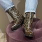 GANNI Mid Shaft Embroidered Western Boot Oleatex