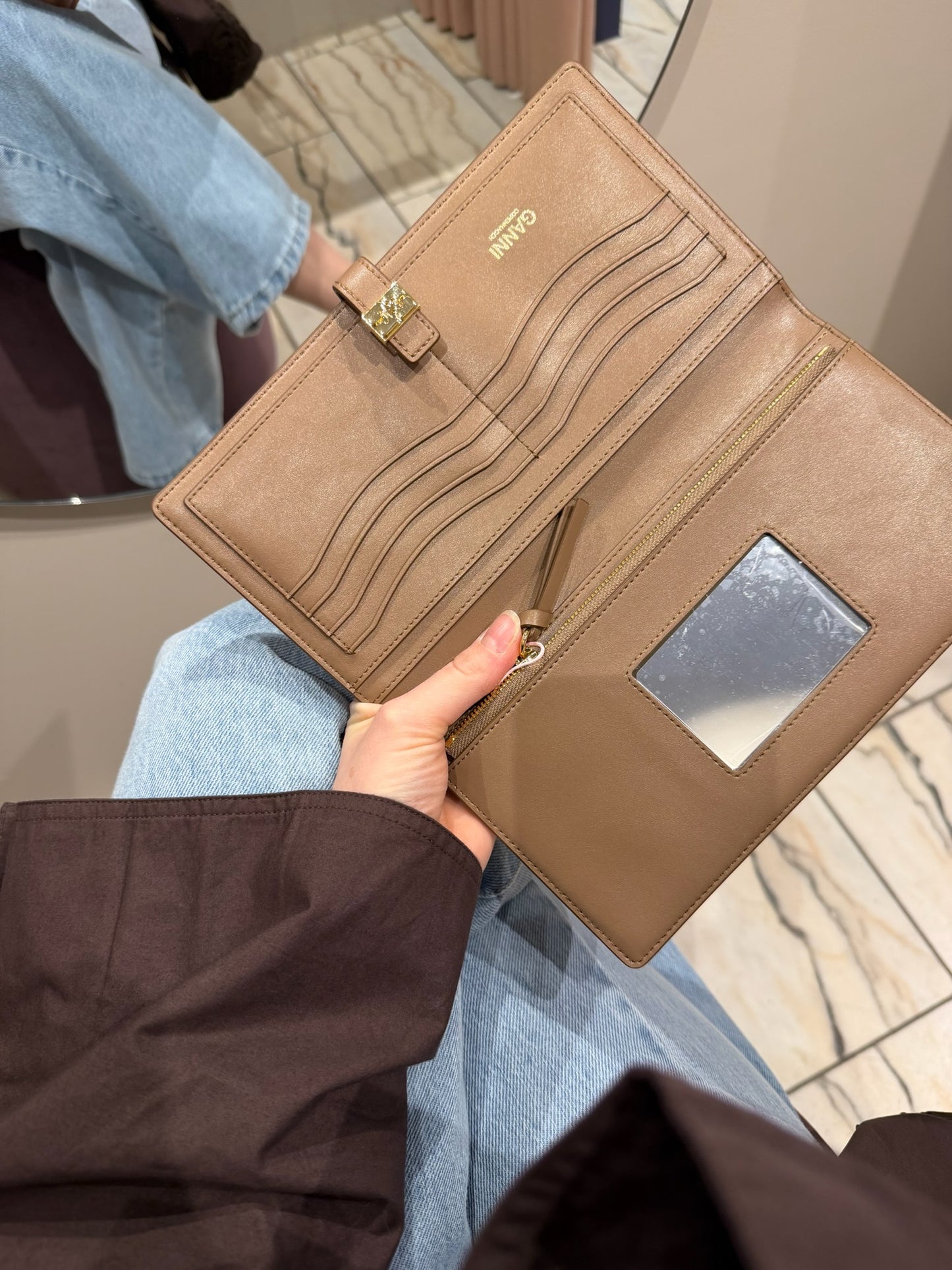 GANNI Long Slim Wallet Studs