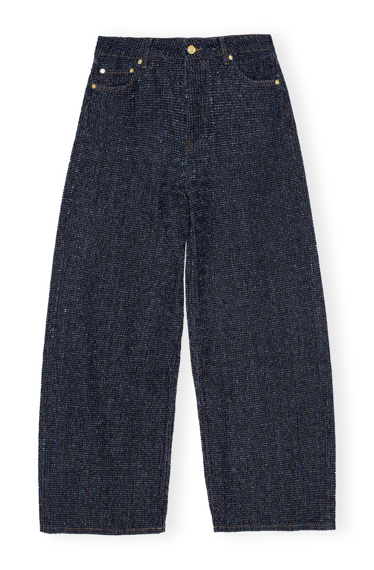 GANNI Fluffy Denim Wide Jeans