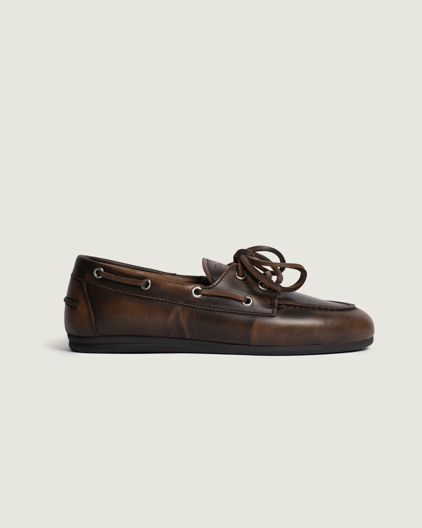 Posa Boat Loafer Brushed Leather Coffee