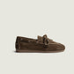 Posa Boat Loafer Brushed Suede Dark Brown
