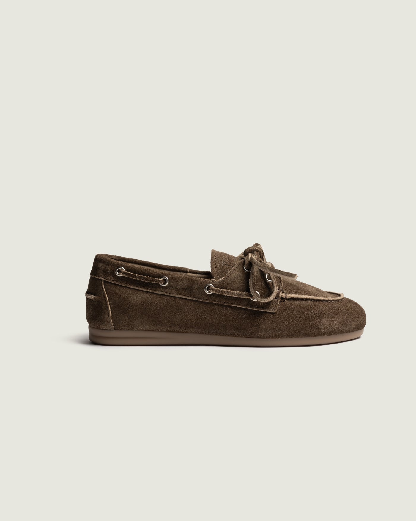 Posa Boat Loafer Brushed Suede Dark Brown