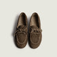 Posa Boat Loafer Brushed Suede Dark Brown