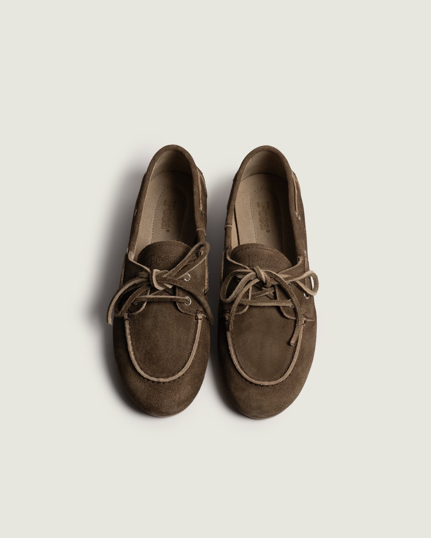 Posa Boat Loafer Brushed Suede Dark Brown
