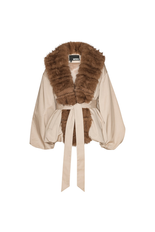 ROTATE Faux Fur Collar Jacket