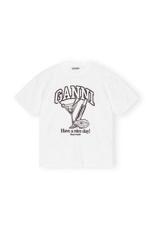 GANNI Future Heavy Cocktail Drop Shoulder T-shirt