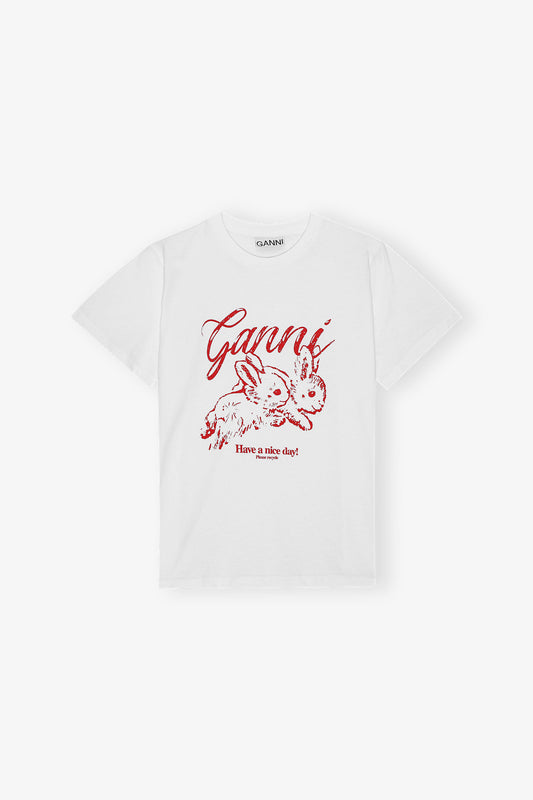 GANNI Basic Jersey Bunnies Relaxed T-shirt