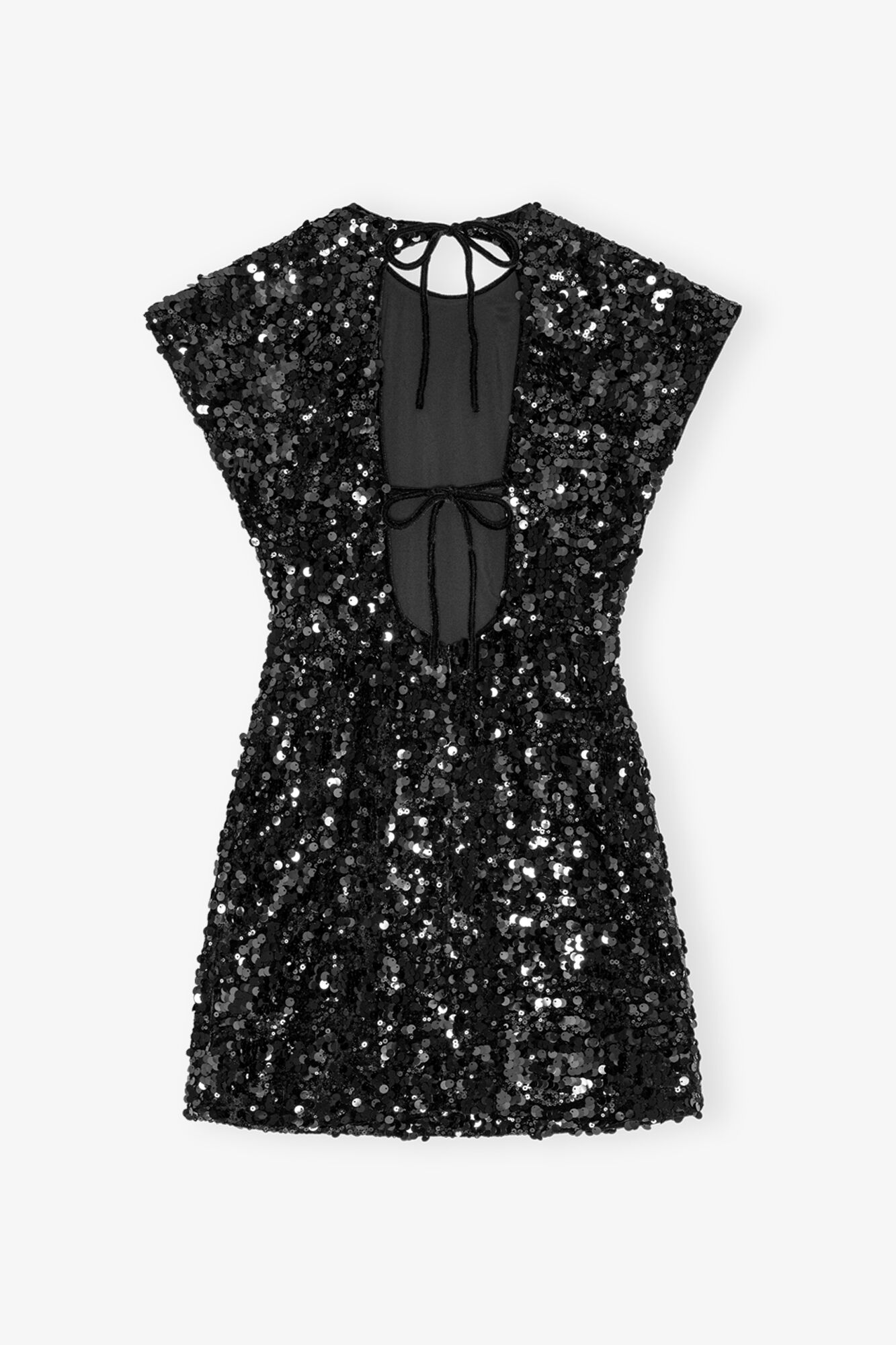 Ganni Black Velvet Sequins Minikleid