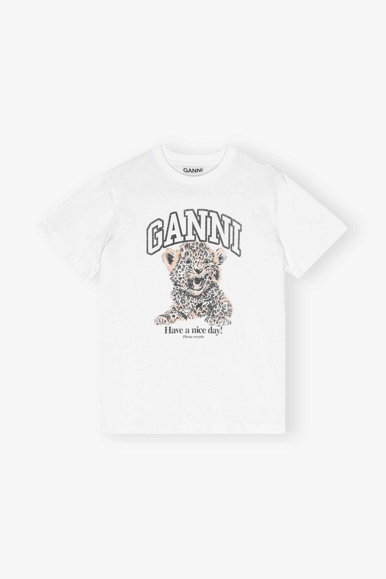 GANNI Basic Jersey Leopard Relaxed T-shirt