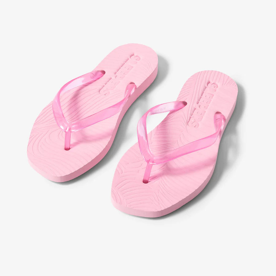 Sleepers Tapered Plattform Flip Flops Pink Clear