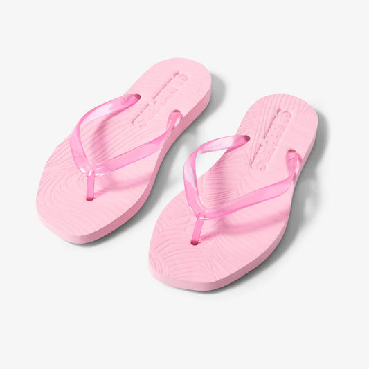 Sleepers Tapered Plattform Flip Flops Pink Clear
