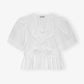 GANNI Washed Stretch Cotton Tie Strap Blouse