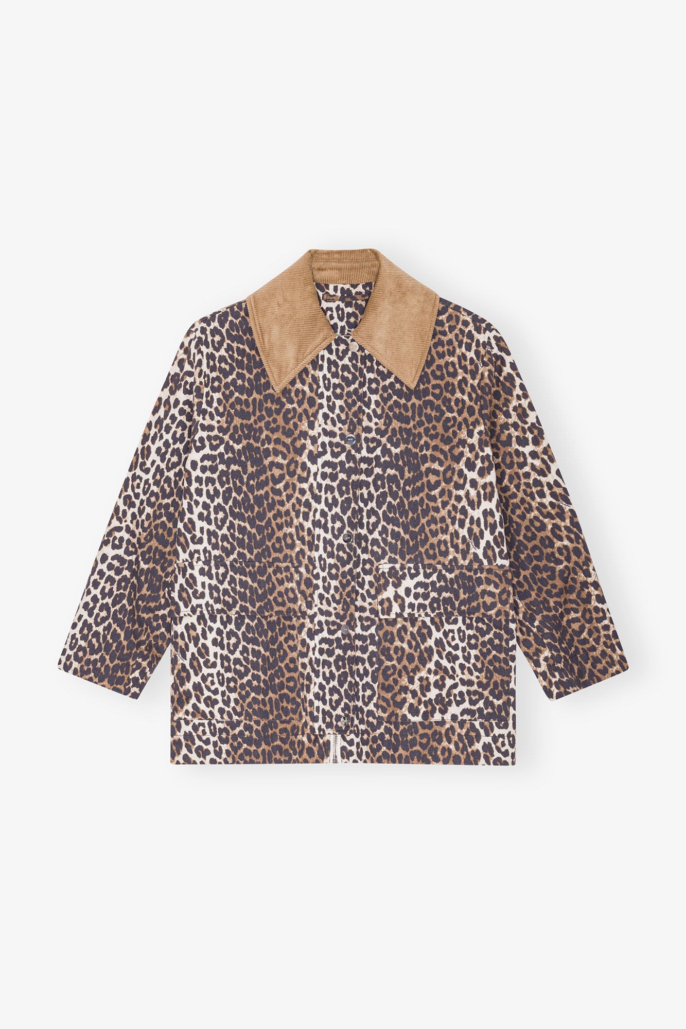 GANNI Printed Canvas Midi Jacket