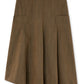 GANNI Light Wool Melange Belted Asymmetric Skirt