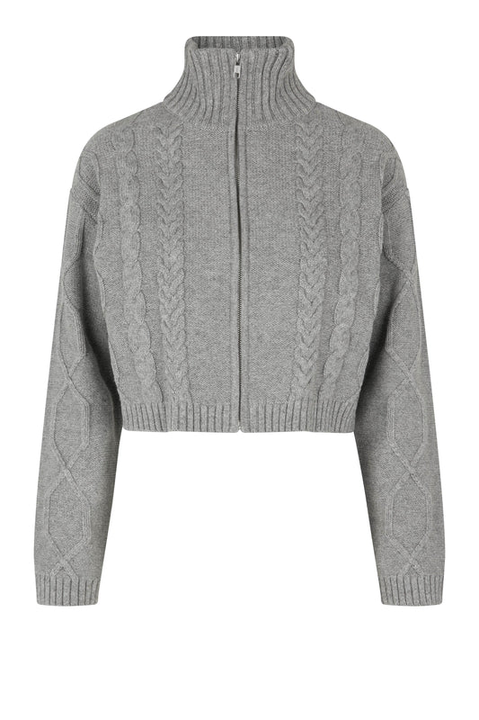 Powder Knit Zip Cardigan