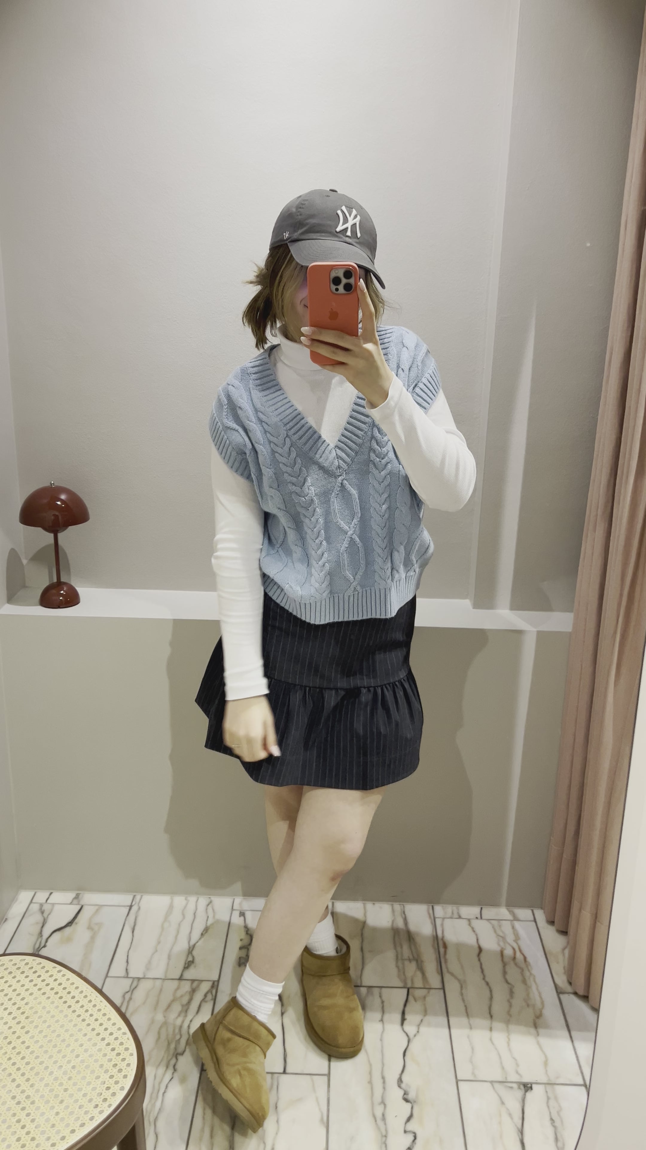 GANNI Stretch Striped Flounce Mini Skirt