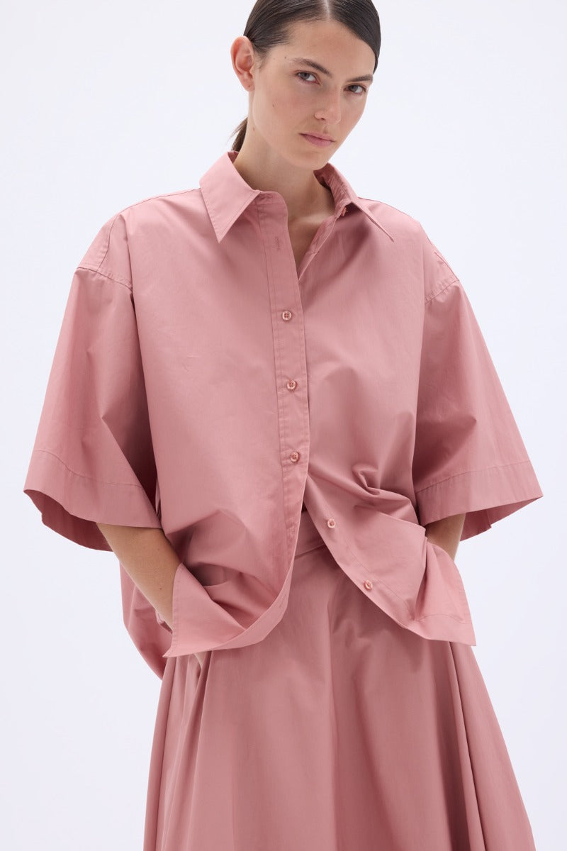 Remain Oversized Short Sleeve Shirt Ash Rose