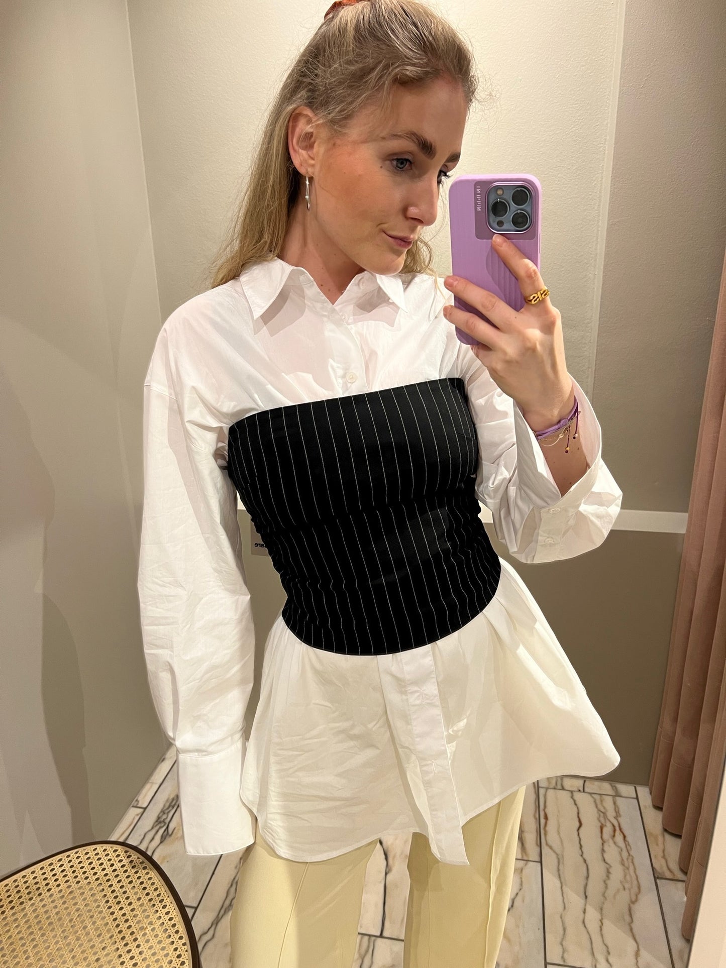 Oval Square Smithy oversized white Blouse